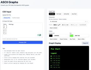 CSV upload and graph settings